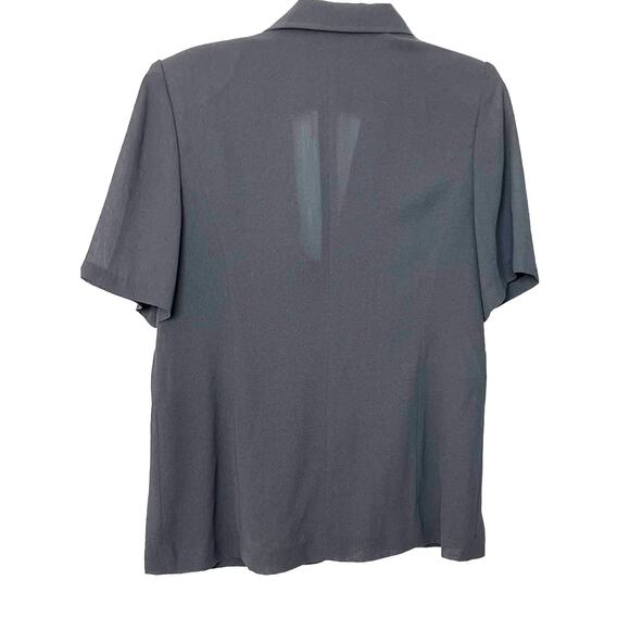 NALGAE FASHION SHORT SLEEVE JACKET TOP, WOMENS, L (99 TAG), DARK GREY, 2-BUTTON - Picture 4 of 7